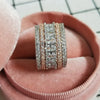 Wholesale Metal Microinlaid Geometric Oval Zircon Women's Ring Copper Jewelry