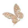 Wholesale Metal Microinlaid Zircon Butterfly Open Ring With Electroplating For Women
