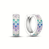 Wholesale Metal Microinlaid Zircon Women's Earrings Copper Geometric Style