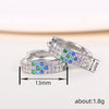 Wholesale Metal Microinlaid Zircon Women's Earrings Copper Geometric Style