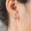 Wholesale Metal Microinlaid Zircon Women's Earrings Copper Geometric Style