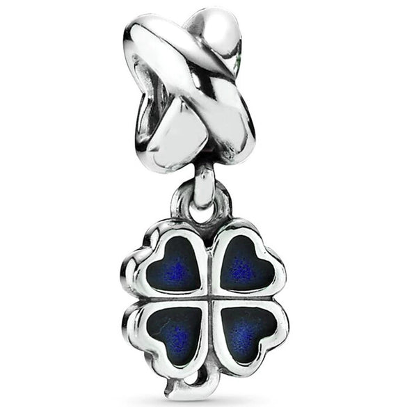 Wholesale Metal Minimalist Fourleaf Clover Totem Diamondencrusted Spring Flower Pendant Diy Bracelet Accessories With Electroplating