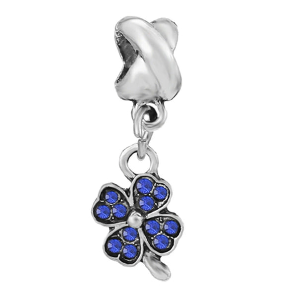 Wholesale Metal Minimalist Fourleaf Clover Totem Diamondencrusted Spring Flower Pendant Diy Bracelet Accessories With Electroplating