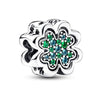 Wholesale Metal Minimalist Fourleaf Clover Totem Diamondencrusted Spring Flower Pendant Diy Bracelet Accessories With Electroplating
