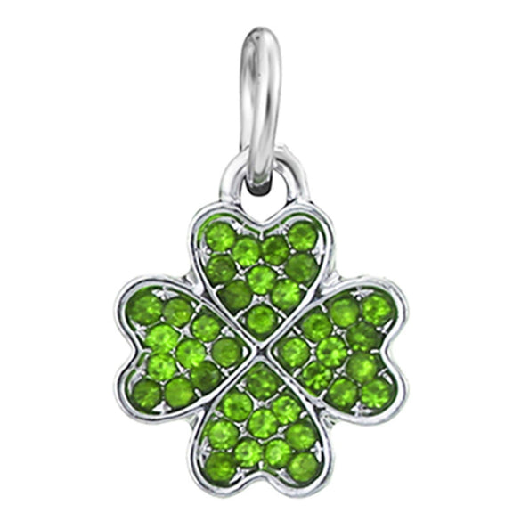 Wholesale Metal Minimalist Fourleaf Clover Totem Diamondencrusted Spring Flower Pendant Diy Bracelet Accessories With Electroplating