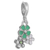 Wholesale Metal Minimalist Fourleaf Clover Totem Diamondencrusted Spring Flower Pendant Diy Bracelet Accessories With Electroplating