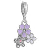 Wholesale Metal Minimalist Fourleaf Clover Totem Diamondencrusted Spring Flower Pendant Diy Bracelet Accessories With Electroplating