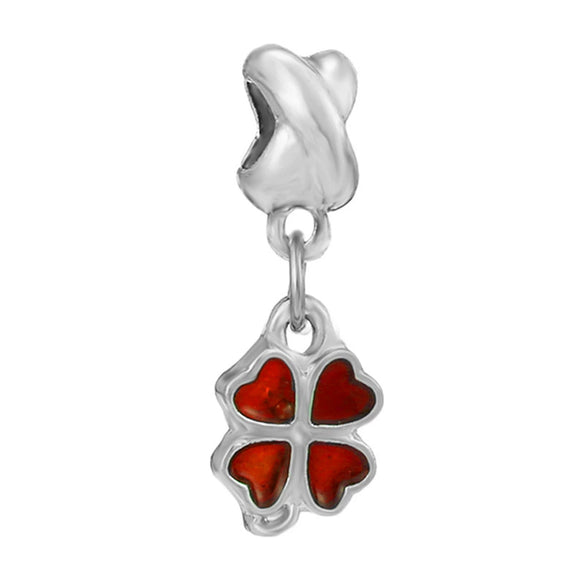 Wholesale Metal Minimalist Fourleaf Clover Totem Diamondencrusted Spring Flower Pendant Diy Bracelet Accessories With Electroplating