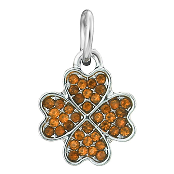 Wholesale Metal Minimalist Fourleaf Clover Totem Diamondencrusted Spring Flower Pendant Diy Bracelet Accessories With Electroplating
