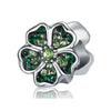 Wholesale Metal Minimalist Fourleaf Clover Totem Diamondencrusted Spring Flower Pendant Diy Bracelet Accessories With Electroplating