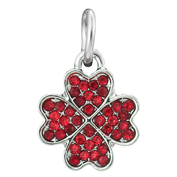 Wholesale Metal Minimalist Fourleaf Clover Totem Diamondencrusted Spring Flower Pendant Diy Bracelet Accessories With Electroplating
