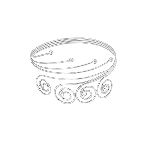 Wholesale Metal Multi Layer Geometric Spiral Arm Ring And Arm Bracelet With Exaggerated Design
