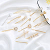 Wholesale Metal Natural Geometric Style Electroplated Women's Pearl Side Hair Clip Hair Accessory