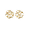 Wholesale Metal Niche Style Hollow Spiral Pattern Butterfly Earrings Gold Plated