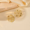 Wholesale Metal Niche Style Hollow Spiral Pattern Butterfly Earrings Gold Plated