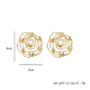 Wholesale Metal Niche Style Hollow Spiral Pattern Butterfly Earrings Gold Plated