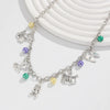 Wholesale Metal Oil Drop Geometric Pendant Necklace With Imitation Pearl Chain For Women Electroplated Alloy Pendant