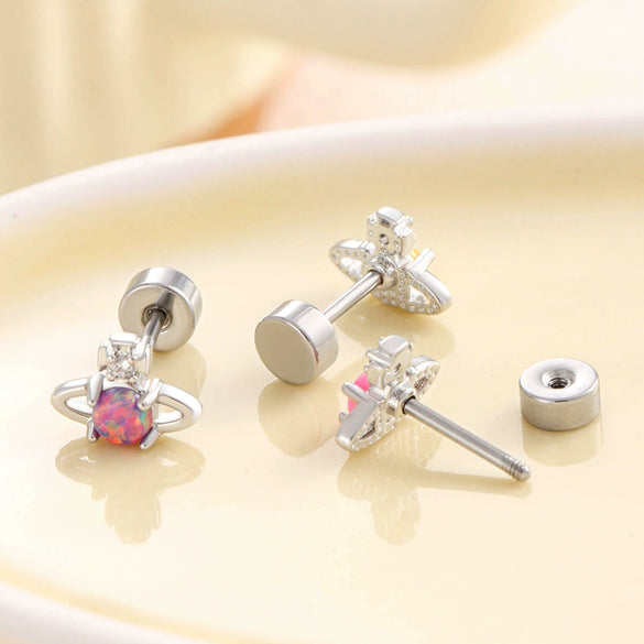 Wholesale Metal Opal Saturn Ear Nails With Geometric Pattern For Women