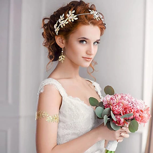 Wholesale Metal Open Bracelet Arm Ring Arm Belt Geometric Style Iron Electroplated Leaves Sun Ornament For Women And Men