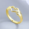 Wholesale Metal Open Ring For Women Heart Shape Copper Electroplated Retro Style