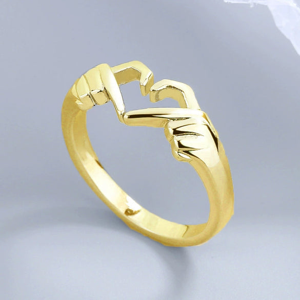 Wholesale Metal Open Ring For Women Heart Shape Copper Electroplated Retro Style