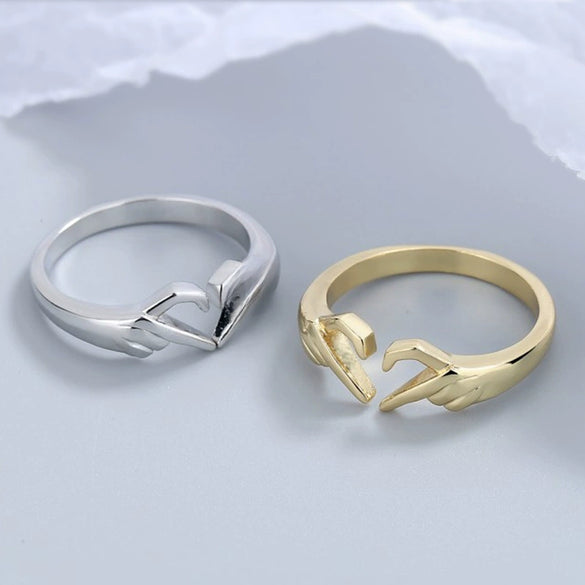 Wholesale Metal Open Ring For Women Heart Shape Copper Electroplated Retro Style