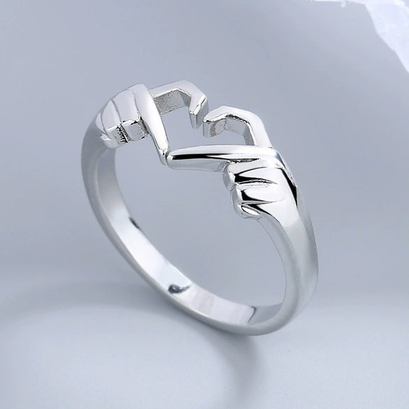 Wholesale Metal Open Ring For Women Heart Shape Copper Electroplated Retro Style