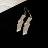 Wholesale Metal Oval Earrings And Necklace Set With Cross Crown Roman Numerals Pattern For Women Electroplated Light Luxury Style Clavicle Chain