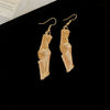Wholesale Metal Oval Earrings And Necklace Set With Cross Crown Roman Numerals Pattern For Women Electroplated Light Luxury Style Clavicle Chain