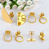 Wholesale Metal Oval Fan Diy Earrings With Vacuum Color Retention And Electroplating Waterproof Jewelry Pendant Earrings