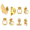 Wholesale Metal Oval Fan Diy Earrings With Vacuum Color Retention And Electroplating Waterproof Jewelry Pendant Earrings