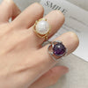Wholesale Metal Pearl Ring Electroplated Irregular Torus Diy Handmade