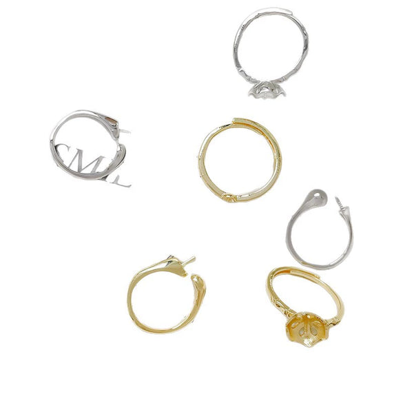 Wholesale Metal Pearl Ring Electroplated Irregular Torus Diy Handmade