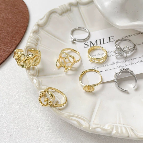 Wholesale Metal Pearl Ring Electroplated Irregular Torus Diy Handmade