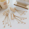 Wholesale Metal Pearl Tassel Butterfly Handmade Hair Clip For Women