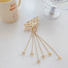Wholesale Metal Pearl Tassel Butterfly Handmade Hair Clip For Women