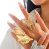 Wholesale Metal Pleated Leaf Ring With Big Butterfly Flower And Geometric Animal Zodiac Pattern Electroplated For Women In Ins Style