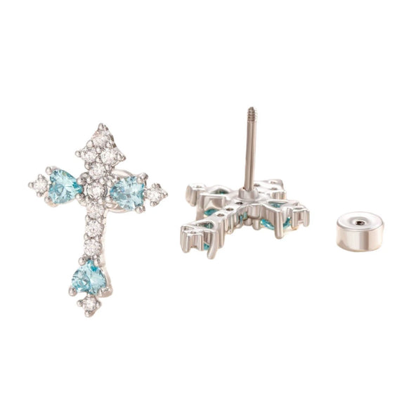 Wholesale Metal Puncture Jewelry Microinlaid Zircon Fashion Cross Design