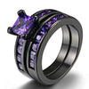 Wholesale Metal Purple Stone Zircon Ring With Geometric Design And Electroplating For Women
