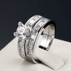 Wholesale Metal Purple Stone Zircon Ring With Geometric Design And Electroplating For Women