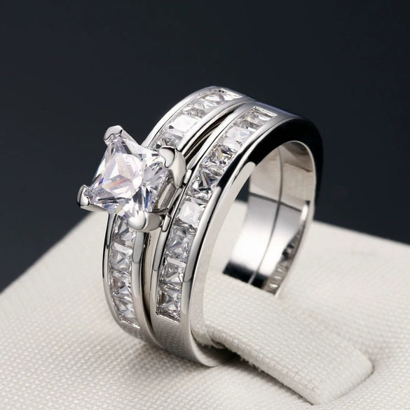 Wholesale Metal Purple Stone Zircon Ring With Geometric Design And Electroplating For Women