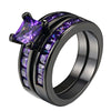 Wholesale Metal Purple Stone Zircon Ring With Geometric Design And Electroplating For Women