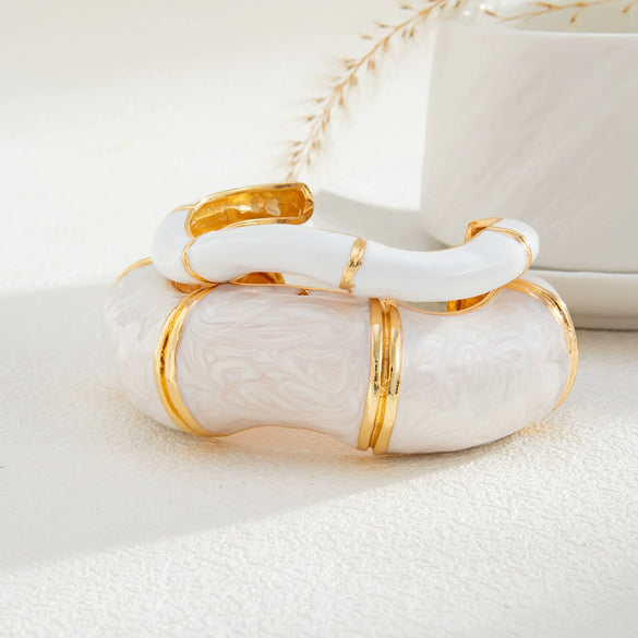 Wholesale Metal Retro Enamel Oil Dropping Irregular Wave Women's Bracelet