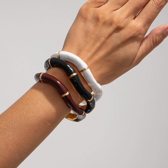 Wholesale Metal Retro Enamel Oil Dropping Irregular Wave Women's Bracelet