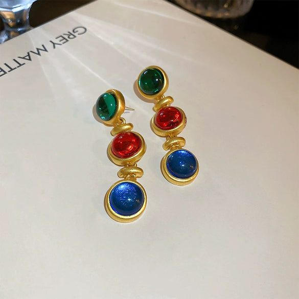 Wholesale Metal Retro Flower Design Diamond Pearl Earrings For Women