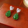 Wholesale Metal Retro Flower Design Diamond Pearl Earrings For Women