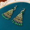 Wholesale Metal Retro Flower Design Diamond Pearl Earrings For Women
