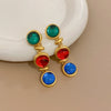 Wholesale Metal Retro Flower Design Diamond Pearl Earrings For Women
