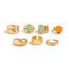 Wholesale Metal Retro Geometric Pattern Electroplated Women's Ring And Bracelet