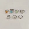 Wholesale Metal Retro Geometric Pattern Electroplated Women's Ring And Bracelet
